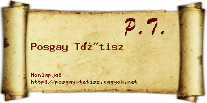 Posgay Tétisz névjegykártya